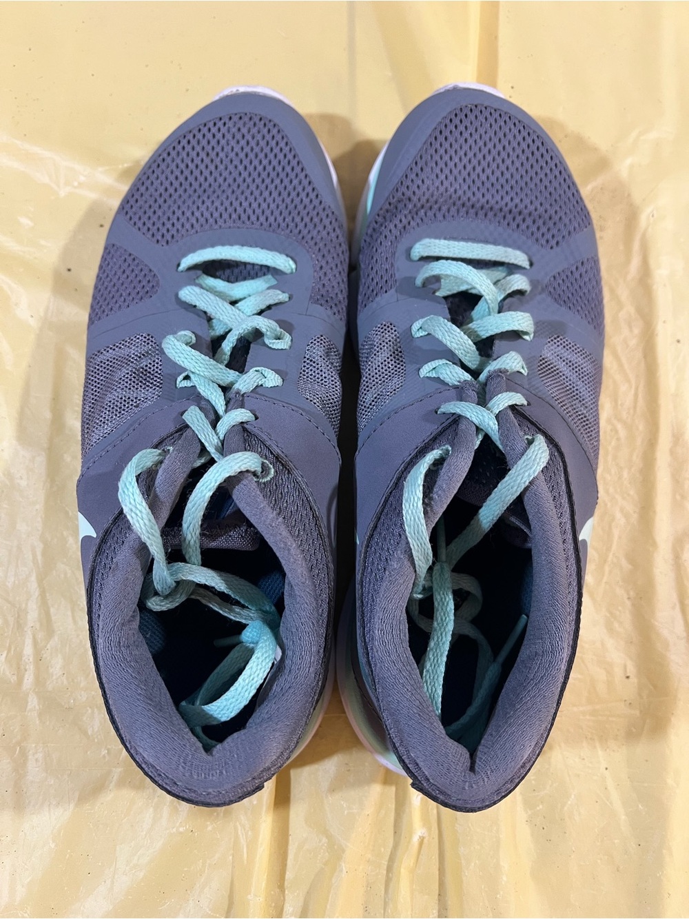 Nike Women’s Gray Athletic Sneakers with Mint Laces